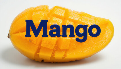 Abstract Texture of Cubed Yellow-Orange Mango Flesh