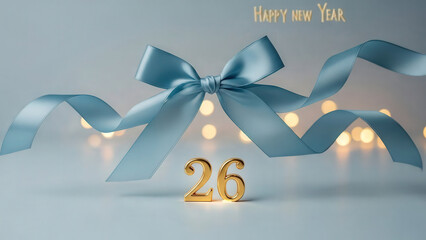 Minimal untied bow frozen in time revealing 2026 underneath