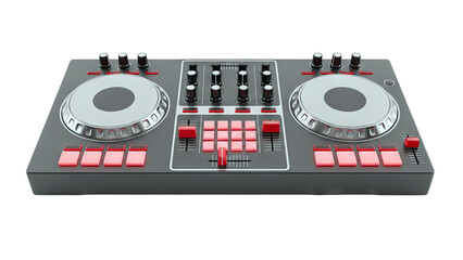 Fototapeta premium DJ Mixer Console Isolated on White Background