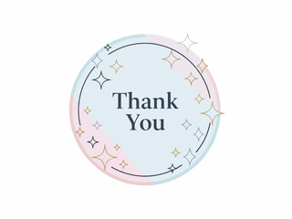 Thank You Circle with Abstract Geometric Patterns and Sparkles