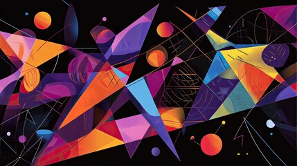 Abstract background with colorful geometric shapes and lines 