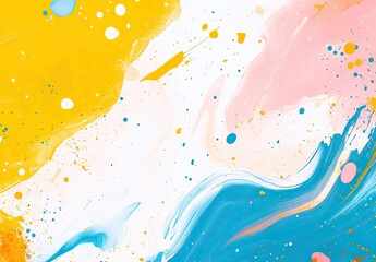 Abstract background with colorful paint splashes and marbled paper