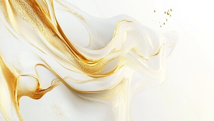 Abstract background with golden and white elements on the left, white space in the center