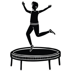 silhouette of a girl jumping