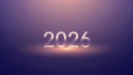 Smooth gradient background with luminous 2026 centered