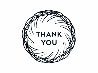 Thank You Text Design with Abstract Circular Frame, Graphic Illustration