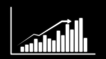 Business growth graph concept in allusive graph chart. Excellent financial status of corporate business graph with arrow up arrow. Business graph chart with growing business concept.