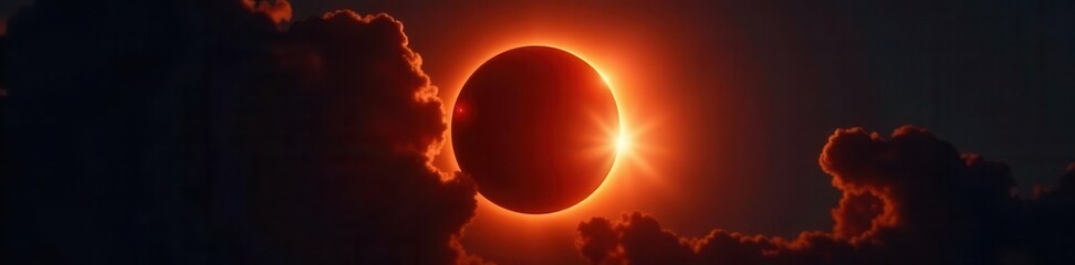 Incomplete and complete solar eclipse, sun obscured , astrological event, total eclipse