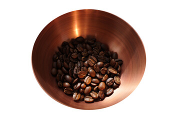Fototapeta premium Copper bowl with coffee beans.