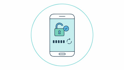 Digital smartphone icon with remote control button for technology, communication, and business network illustration