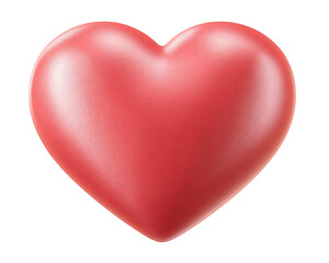Beautiful red heart symbol of love, romance, and passion. An isolated object for valentine day, design element representing deep affection and romantic feeling