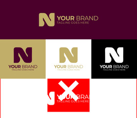 Elegant Letter N Logo with Gold Accent for Luxury Brand Identity