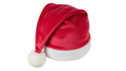 Isolated Santa Claus hat with pompom, Christmas season celebration headwear for holidays event