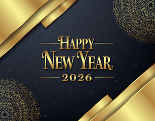 Elegant Black and Gold New Year 2026