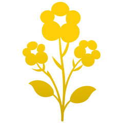 calceolaria integrifolia yellow silhouette on white background