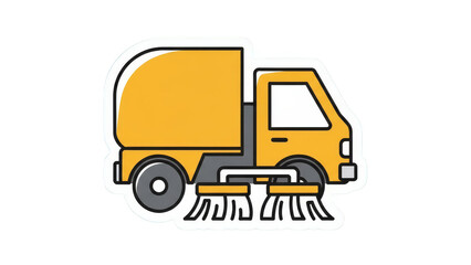 Street Sweeper Truck Icon Illustration.