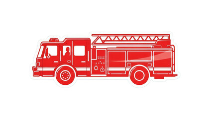 Vibrant Red Fire Truck with Ladder for Emergency Services and Rescue Operations.