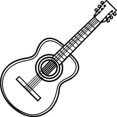 Acoustic Guitar Musical Instrument Vector Illustration