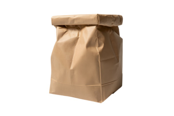 Brown paper bag . Isolated on transparent background, png