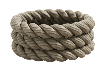 coiled rope . Isolated on transparent background, png