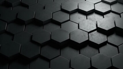 Dark hexagonal pattern background with textured surface - Powered by Adobe