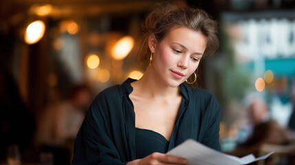 Obraz premium A comedian testing new material at an intimate open-mic night, handwritten notes in hand as warm café lighting reflects off eager, close-knit faces. cinematic color correction, natural uneven