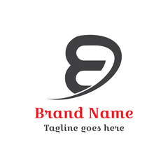 Obraz premium E Letter Brand Name Logo: A modern brand logo features the letter 'E', creatively integrated within a curved design. ED or BD logo. Fully vector file.