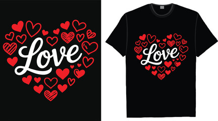 Love Heart Typography Minimal Romantic T Shirt Design