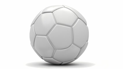 A 3D rendering of a white soccer ball against a white backdrop.