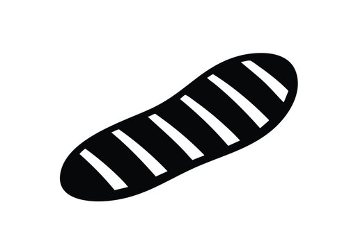 Black and White Bread Icon Design for Bakery Food