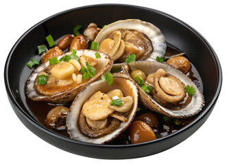 steamed abalone with garlic decoration mushroom