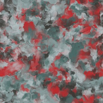 Pale carmine, mid grey, ash grey and dark grey abstract blurred brush strokes. Seamless hand drawn pattern.