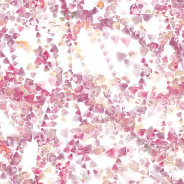 Abstract pink polygonal or triangular hand drawn background,composed of numerous small, overlapping shapes, primarily triangles and polygons.Tulip pink, light plum,summer green and peach orange colors