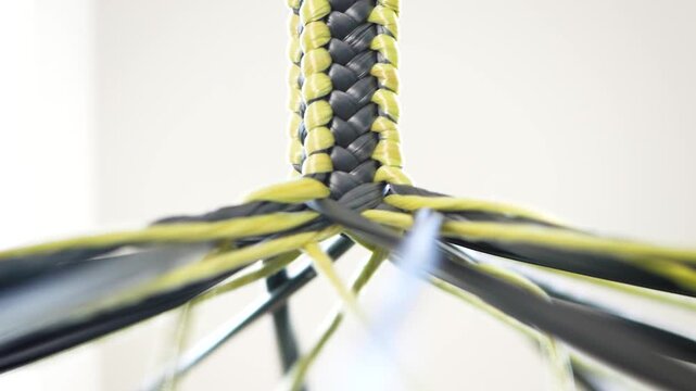 Macro video of yarn winding 