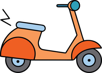 scooter electric ride cartoon design transparent background