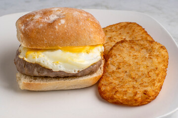 sausage egg and cheese breakfast sandwich