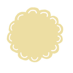 ふんわりかわいいパステルイエローのスカラップ円形フレーム