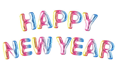 Rainbow Balloon Font - HAPPY NEW YEAR