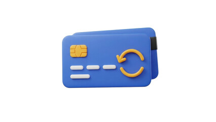 3D Subscription Service Icon, Recurring Payment, isolated on white background