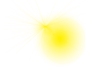 Golden Sunburst Lens Flare Effect Overlay Kit, Bright Yellow Light Ray and Starburst Element Collection