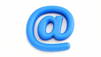 A 3D rendering of a blue letter "a" on a white background.