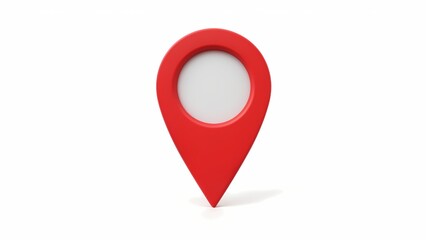 A red pin with a white circle in the middle of it.