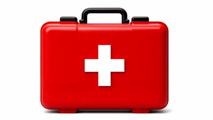 a close up of a red case with a white plus sign on it