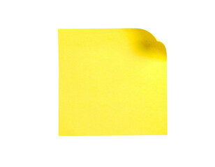 Bright yellow square paper with curved upper right corner