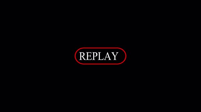 Replay button icon animation on transparent background, Replay icon sign Animation video for Live Streamers and broadcasting with alpha channel in 4k.