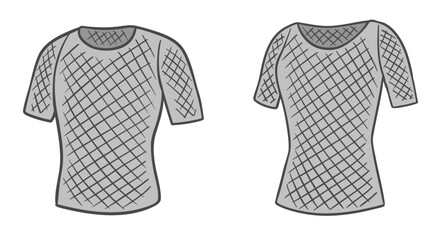 メッシュ（網目）のTシャツ、アンダーウェア、メンズ用とレディース用