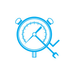 Pressure Gauge Calibration Icon – Industrial Pressure Measurement and Accuracy Control