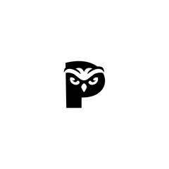 Stylized owl head formed lett...