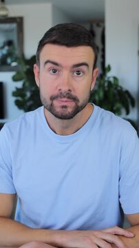 Man feeling insecure about giving a response 