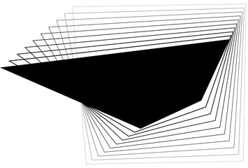 Square blend emblem. Line frame with gradient for badges, logo, banner